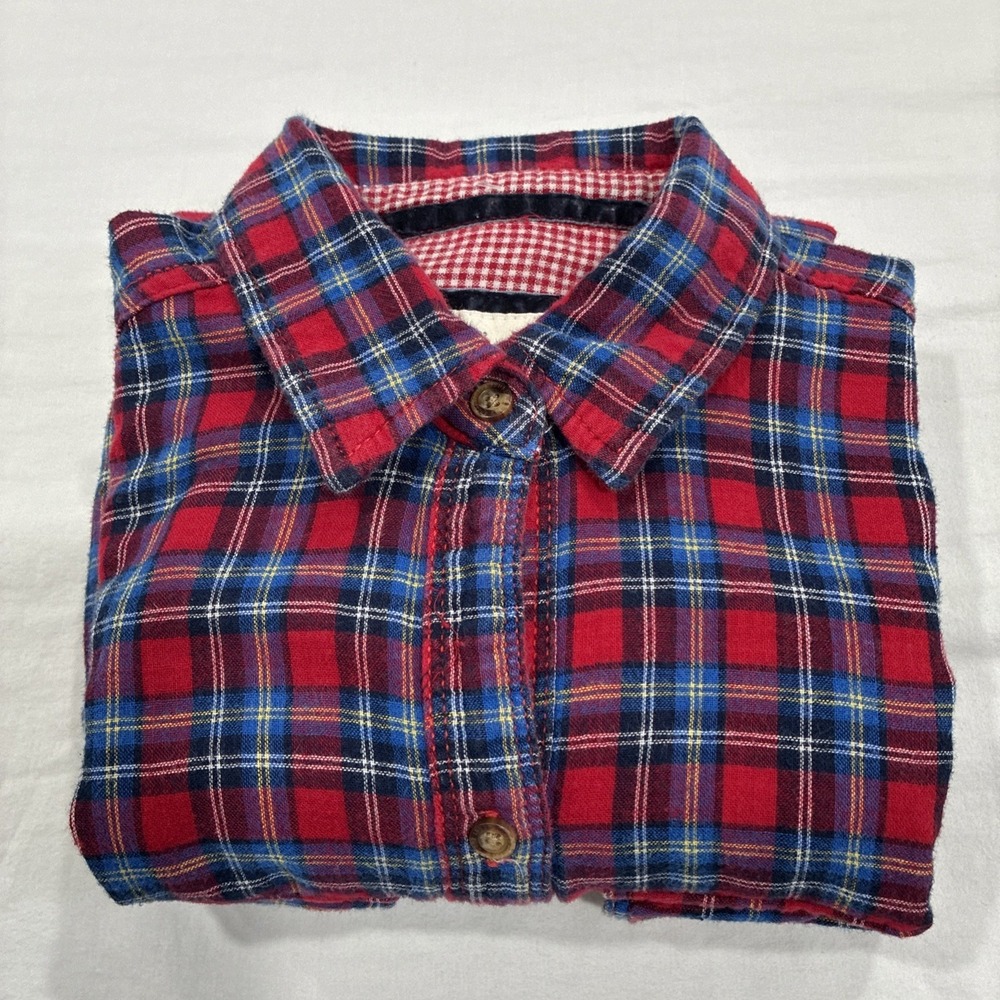Abercrombie & Fitch Shirt Womens Small Red Flannel Button up Plaid - Picture 11 of 12